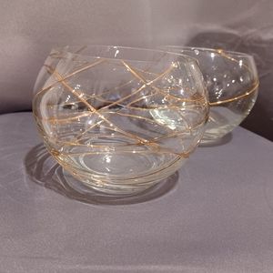 Glass candle holder set